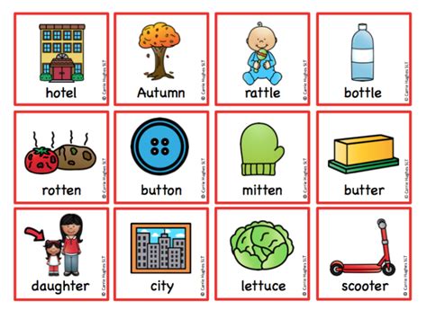 word medial  picture  word cards carrie hughes slt