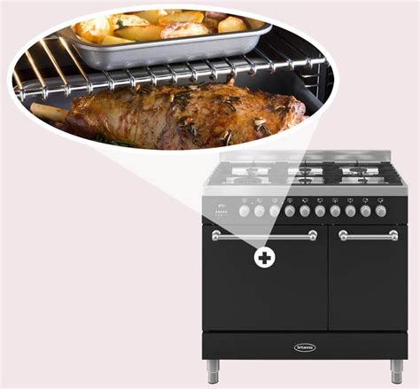 britannia rc tg wy  wyre twin oven cm dual fuel range cooker matt black appliances direct
