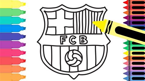 draw fc barcelona badge drawing  barca logo coloring