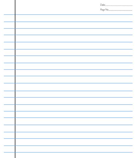 college ruled lined paper template word