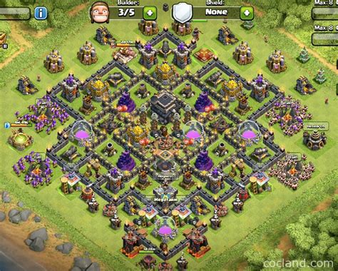 undefeatable town hall  troll base  pushing trophy clash  clans land
