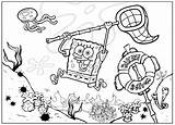 Spongebob Coloring Pages Squarepants Jellyfish Print Getdrawings sketch template