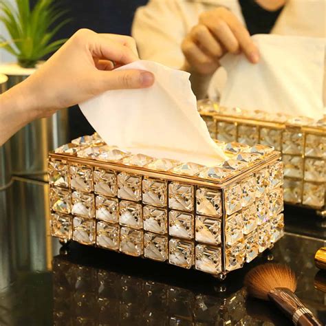 luxury rhinestone tissue box holder noveltystreet