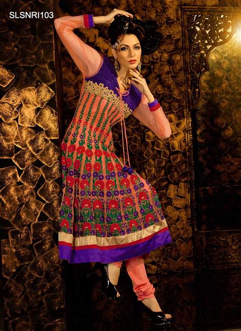 latest indian frocks with churidar pajmas collection 2013