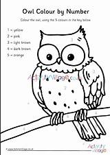 Number Colour Owl Colouring Pages Village Activity Explore sketch template