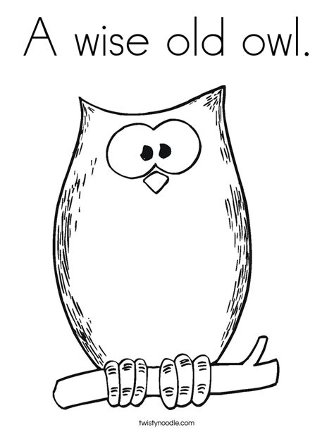 wise  owl coloring page twisty noodle