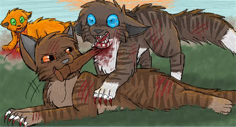 when hawkfrost tried to kill firestar with a fox trap he tried to get brambleclaw his half