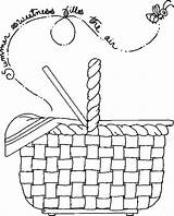 Basket Picnic Coloring Easter Drawing Empty Blanket Pages Summer Color Food Kids Printable Baskets Crafts Activities Print Easy Part Preschool sketch template