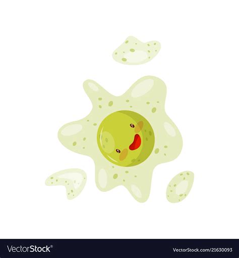 cute funny cell  nucleus humanized bacteria vector image