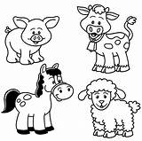 Coloring Farm Animal Pages Animals Baby Wecoloringpage Kids Zoo sketch template