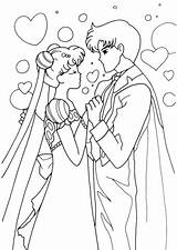 Usagi Enamorados Mamoru Sailor Parejas sketch template