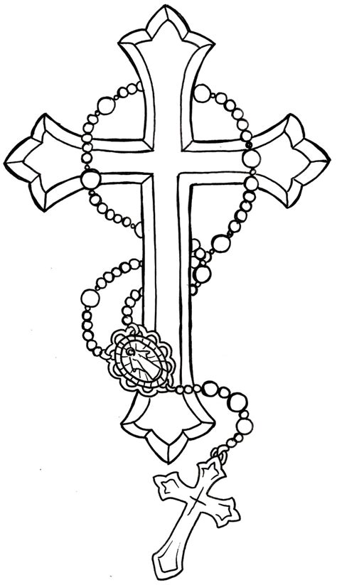 cross  rosary tattoo inked  life pinterest coloring