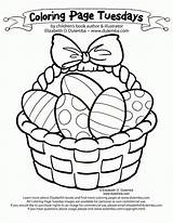 Coloring Easter Pages Basket Egg Popular sketch template
