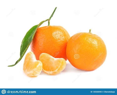 Tasty Ripe Tangerines On White Background Stock Image Image Of