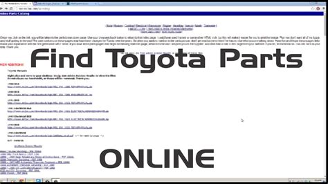 find toyota parts  youtube