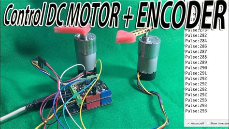 control dc motor encoder with dc motor shield for