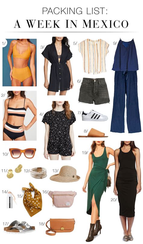 mexico packing list  week  playa del carmen outfits  mexico
