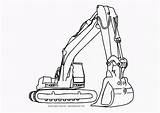 Coloring Excavator Hydraulic Construction Equipment Heavy Printable Color Machinery Put Please Some sketch template
