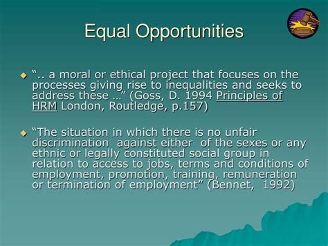 ppt human resources management t 10 equal opportunities and