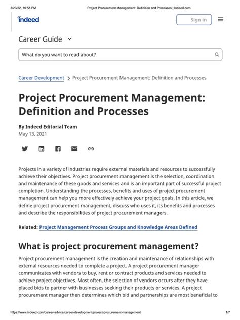 projeect procurement management