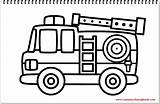 Fire Coloring Truck Draw sketch template