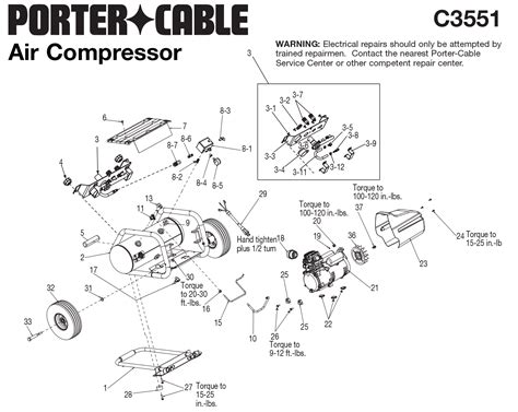 porter cable   gallon  psi portable air compressor model schematic parts diagram