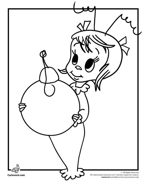 grinch  stole christmas coloring pages cindy lou  coloring