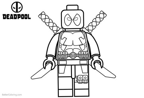 lego deadpool coloring pages black  white  printable coloring