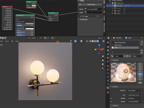 simple trick  nice  lamp thin model  point lamp size  blender
