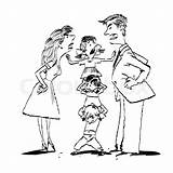 Fighting Family Quarrel Mom Dad Kids People Drawing Two Hand Calm Girl Nuclear Drawings Father Getdrawings sketch template