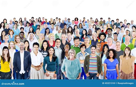 large group  diverse multiethnic cheerful people stock photo image  casual mature