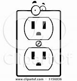 Electrical Clipart Outlet Socket Coloring Cartoon Character Outlined Vector Thoman Cory Clipground sketch template