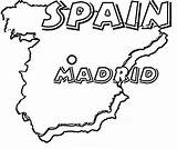 Spain Coloring Printable Map Madrid Pages Flag Spanish Kids Colouring Capital Sheets Countries Color Colorear Para Dibujo España Mapa Book sketch template