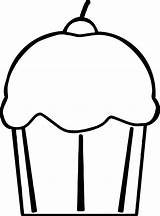 Coloring Cupcake Cherry Wecoloringpage sketch template