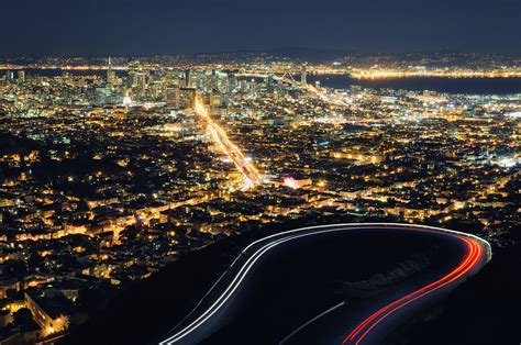 san francisco at night from twin peaks 30 second