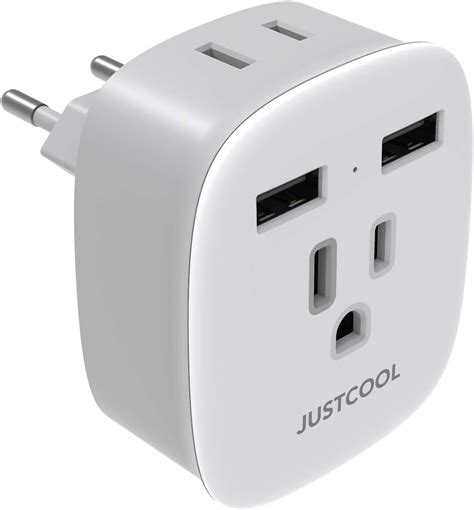 white  pack european plug adapter justcool international travel power plug adapter   usb