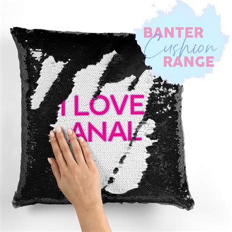 I Love Anal Funny Sequin Cushion