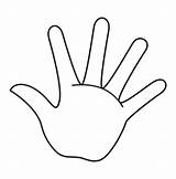 Hand Outline Hands Clipart Drawing Library Kids Vector sketch template