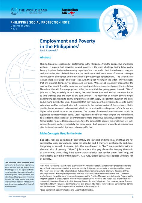 employment  poverty   philippines