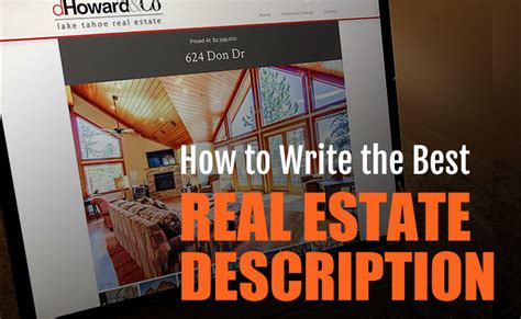 write   real estate listing description real estate web site design