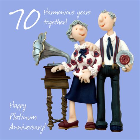 happy  platinum anniversary greeting card  lump   cards love kates