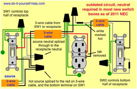 wiring diagram   switches  control  receptacle wire switch