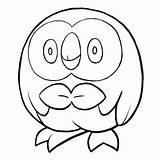 Rowlet Coloring Pokemon Template sketch template