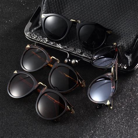 round metal frame sunglasses arrow style eyewear bellechic