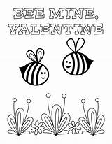 Coloring Pages Valentines Mine Valentine Bee Printables Printable Color Hearts Bluebonnet Print Simple Book Sheets Sheet Heart Classroom Takes Make sketch template