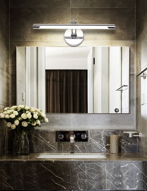 solfart led stainless steel bathroom vanity light fixtures chrome