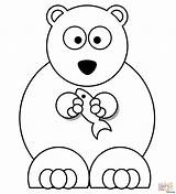 Polar Bear Coloring Cartoon Pages Drawing Easy Fish Printable Cute Face Simple Teddy Baby Line Bears Draw Head Colouring Getdrawings sketch template
