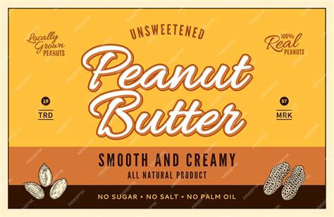 premium vector peanut butter label  packaging design template