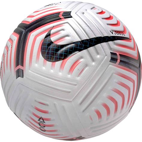 nike premier league flight official match soccer ball white laser crimson  black soccerpro