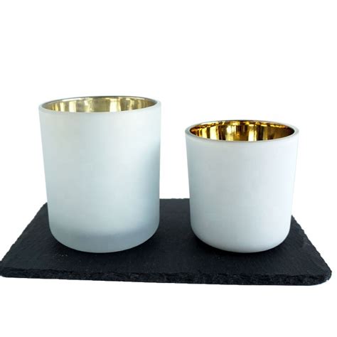 Wholesale Gold Plating White Frosted Luxury Candle Holder